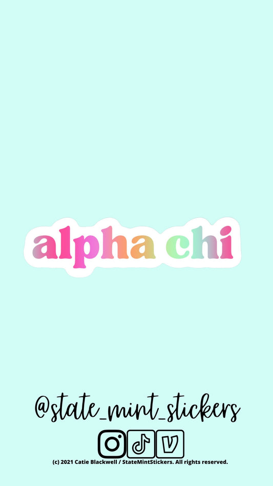 Alpha Chi Omega Sticker / Decal | use on car, laptop, water bottle, dishwasher safe, big little reveal gift