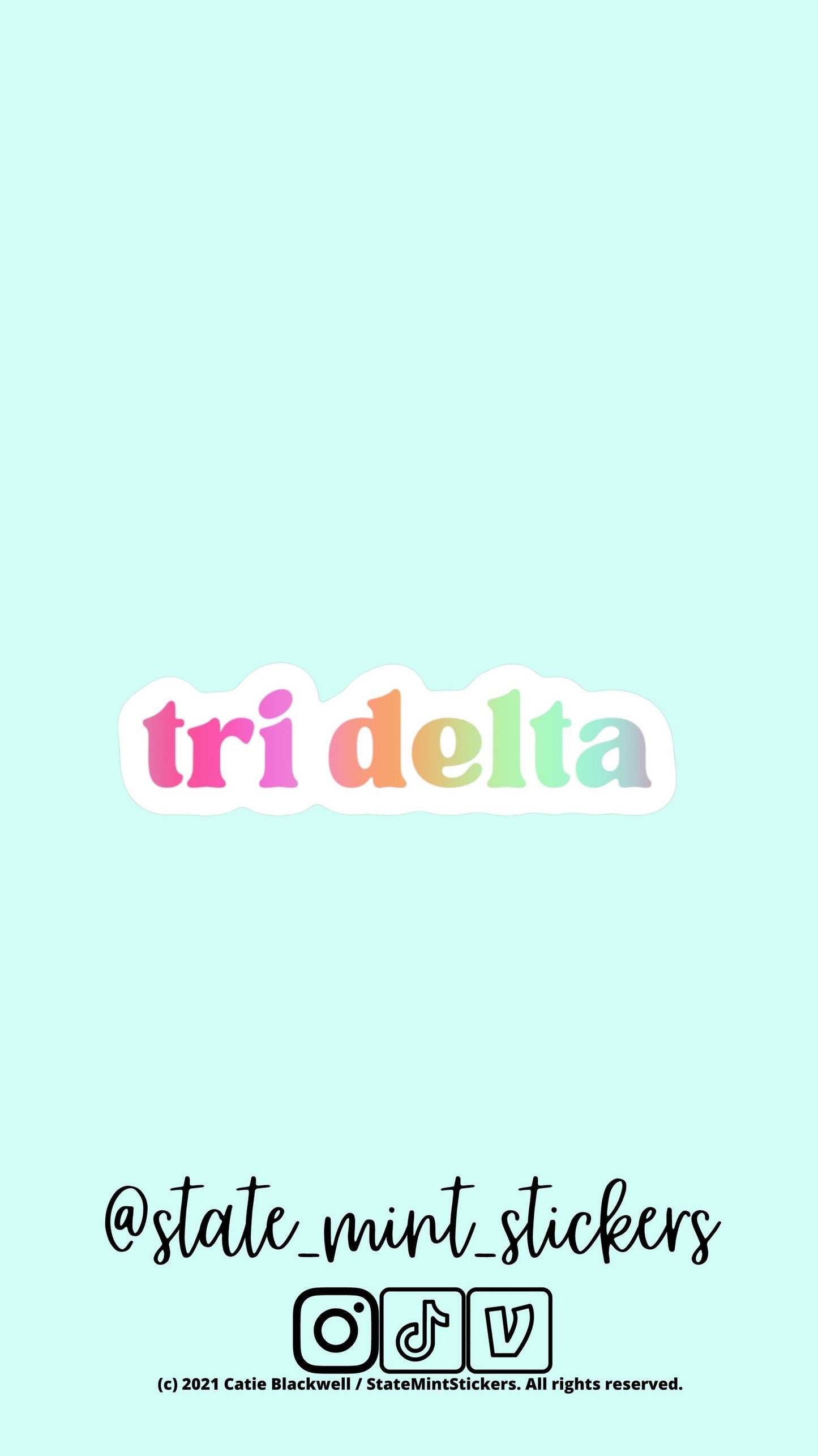 Delta Delta Delta Tri Delta Sorority Sticker | Official Licensed Product | 4” Wide