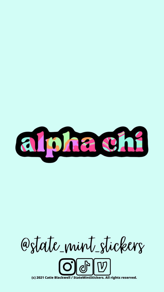 Alpha Chi Omega Sticker / Decal | use on car, laptop, water bottle, dishwasher safe, big little reveal gift