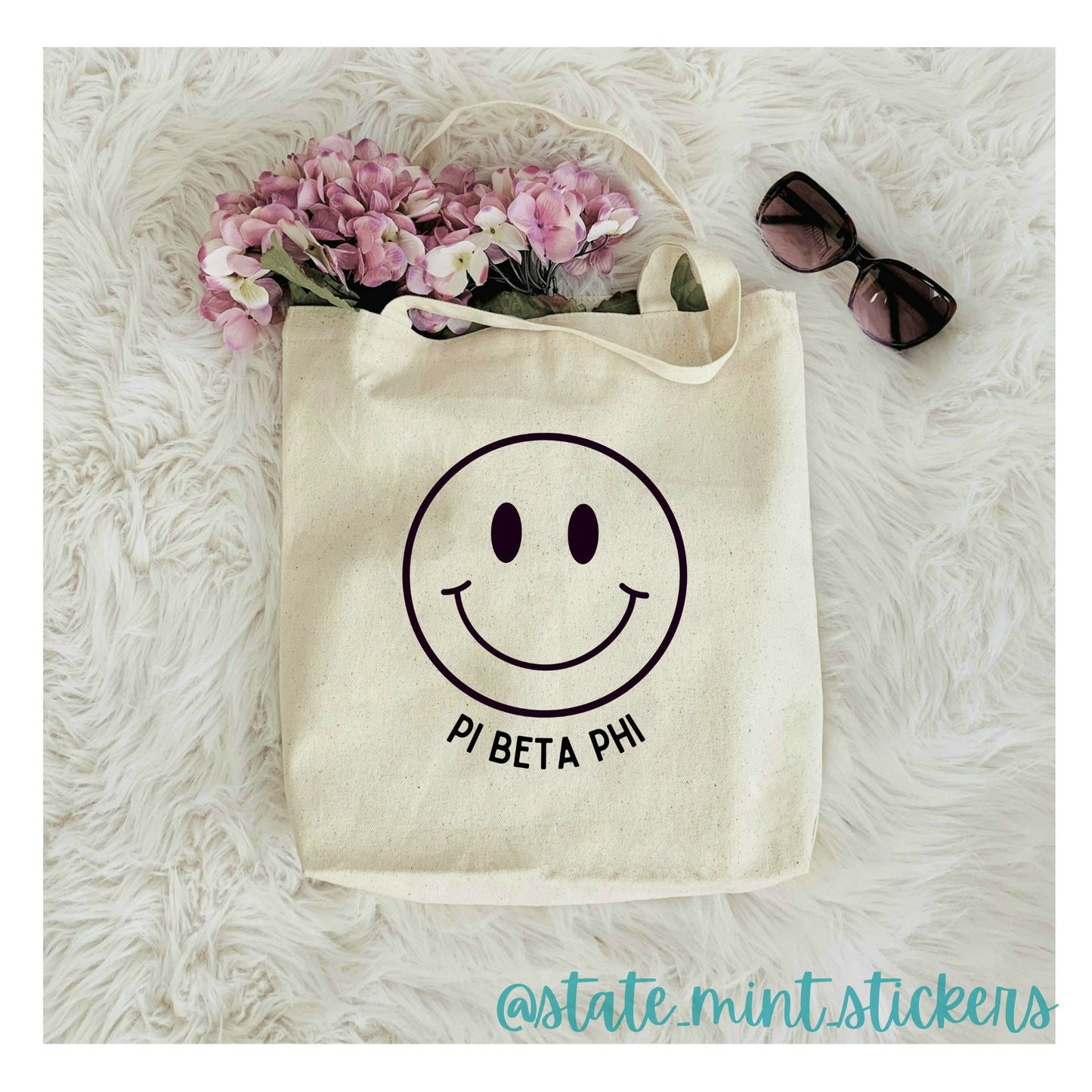 Phi Beta Phi Sorority Canvas Beach Bag / Tote Bag / Bid Day Bag | pi phi tote bag, handbag, purse, shopping bag, pi phi big little bag