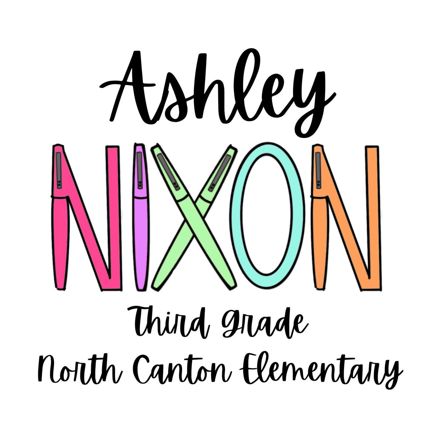 Custom Flair Pen Email Signature for Teachers | Elementary, Middle, Junior, High School, Teacher Gift, Digital Signature, Flair Pen