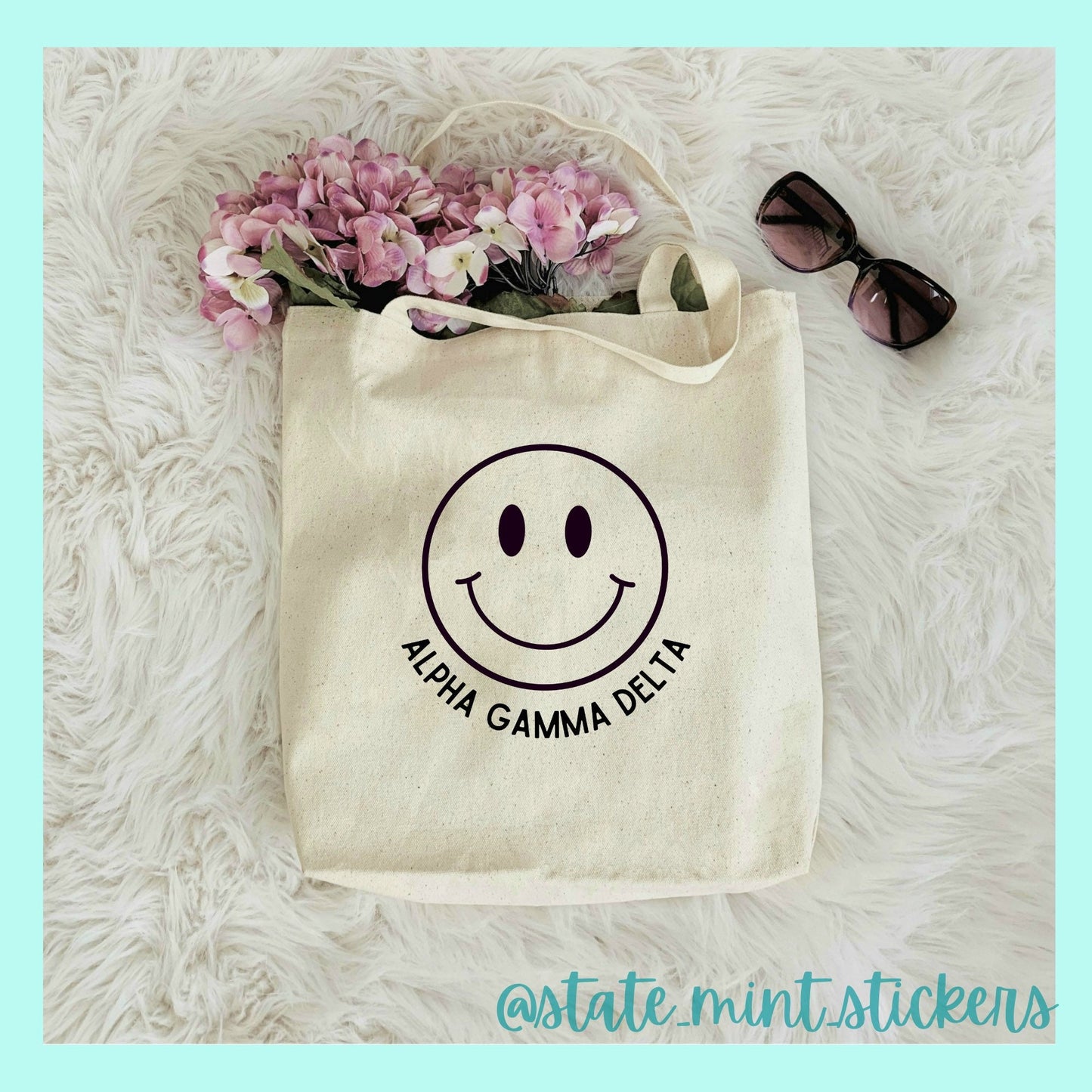 Alpha Gamma Delta Sorority Canvas Beach Bag / Tote Bag / Bid Day Bag | agd tote bag, alpha gam handbag, purse, shopping bag, big little bag