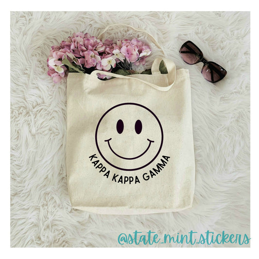 Kappa Kappa Gamma Sorority Canvas Beach Bag / Tote Bag / Bid Day Bag | kappa tote bag, handbag, purse, shopping bag,  kappa big little bag