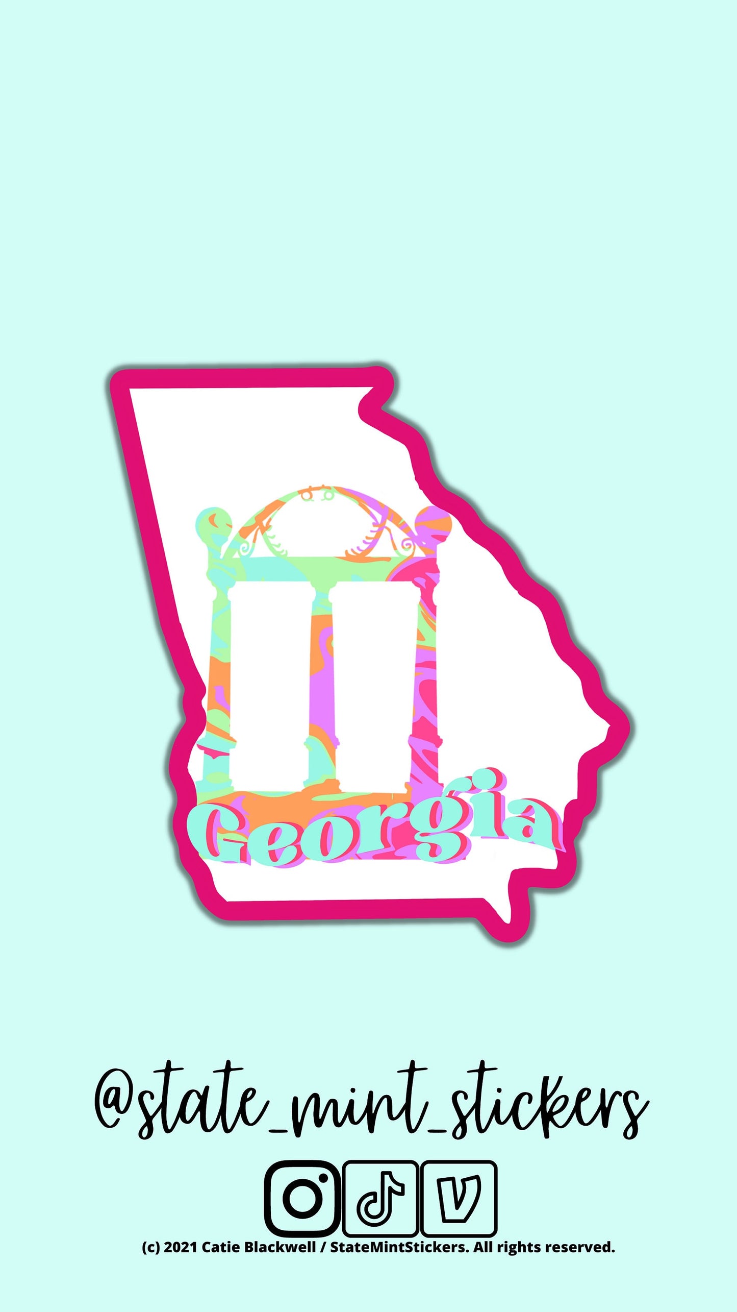 Georgia Arch Sticker / Decal 3.5" Tall | Athens / University Georgia