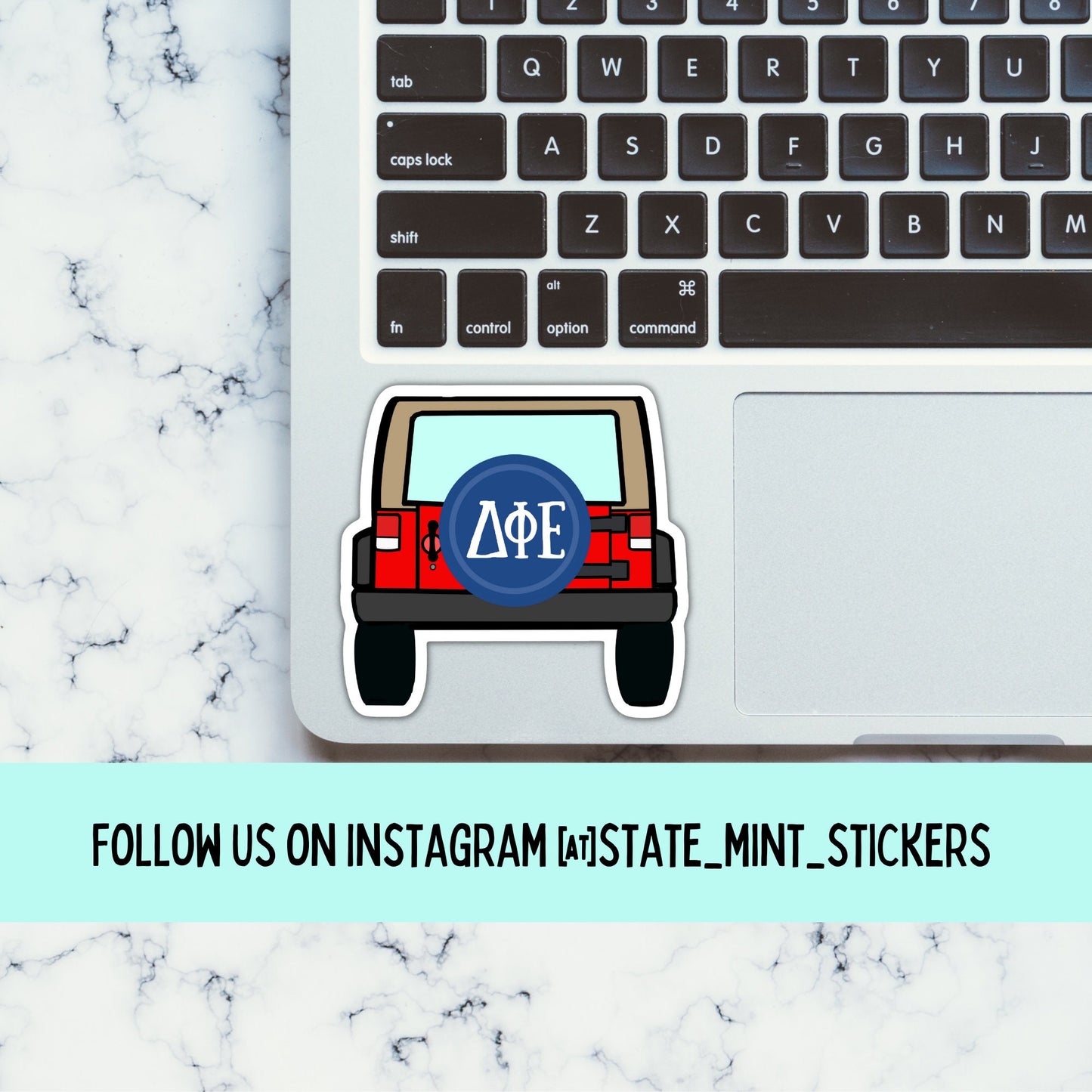 DPhiE Red Jeep Sticker | Sorority Jeep | Sorority Tire Cover
