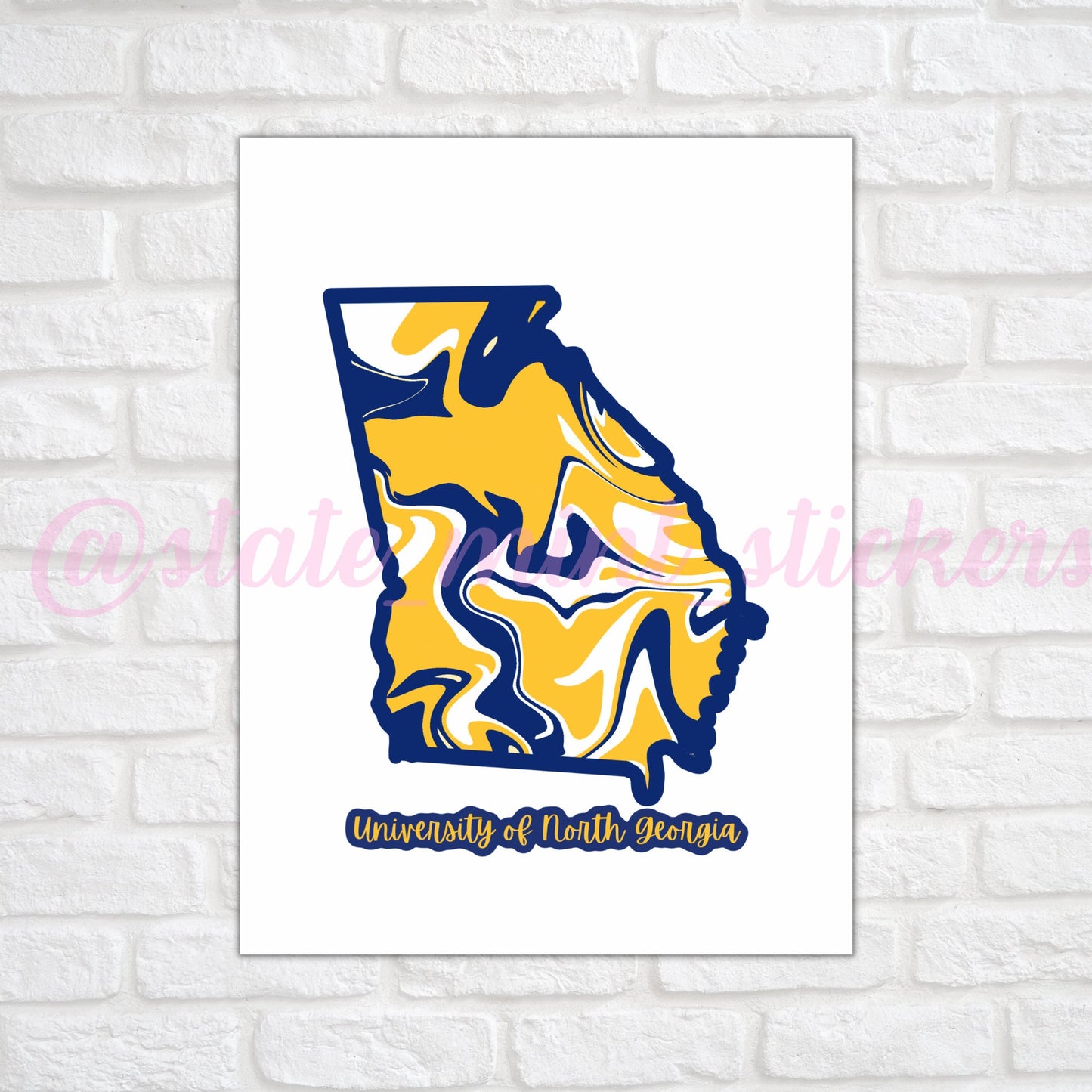 Yellow and Navy North Georgia Printable Dorm Art / Wallpaper / Art Print / UNG Nighthawks NGC NCGSU | digital download instant print \