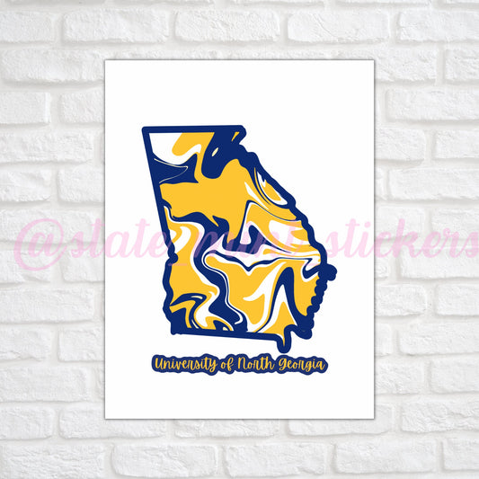Yellow and Navy North Georgia Printable Dorm Art / Wallpaper / Art Print / UNG Nighthawks NGC NCGSU | digital download instant print \