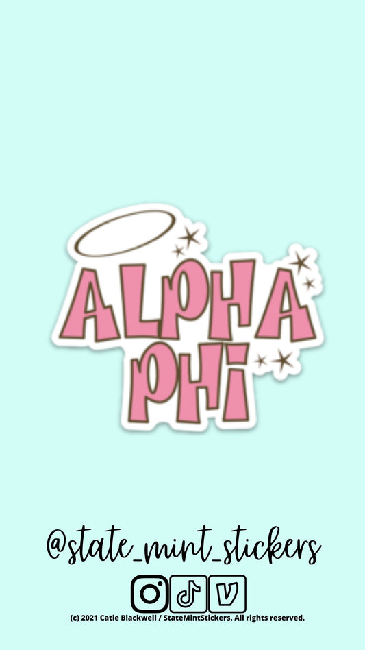 Alpha Phi Sticker | Sorority Sticker | 3.5" Wide | Official Licensed Product  / Decal |  for Car, Laptop, Mug, Cup, Cooler, Planner
